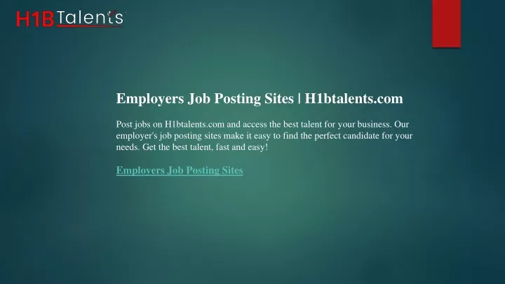 employers job posting sites h1btalents com post