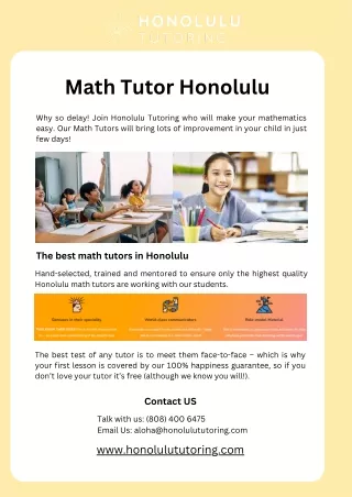 Best Math Tutor in Honolulu