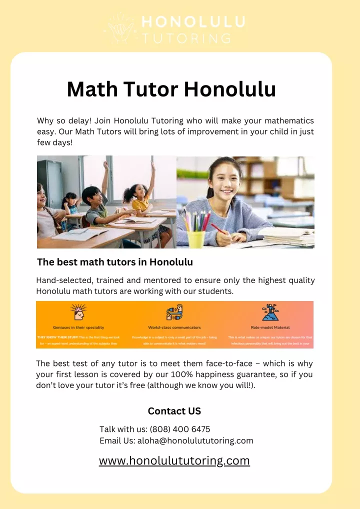 math tutor honolulu