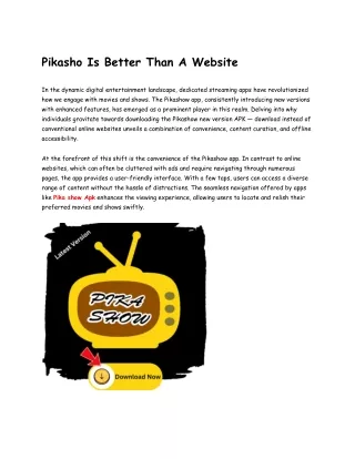 Pikasho Is Better Than A Website