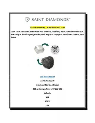 Ash Into Jewelry | Saintdiamonds.com
