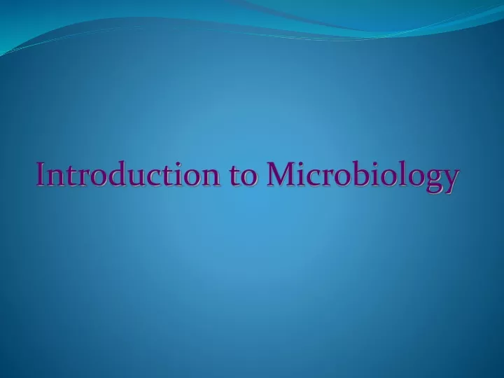 introduction to microbiology