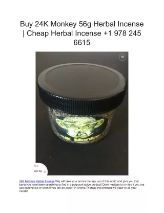 Buy 24K Monkey 56g Herbal Incense Cheap Herbal Incense  1 978 245 6615