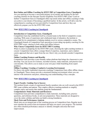 best online and offline coaching for htet