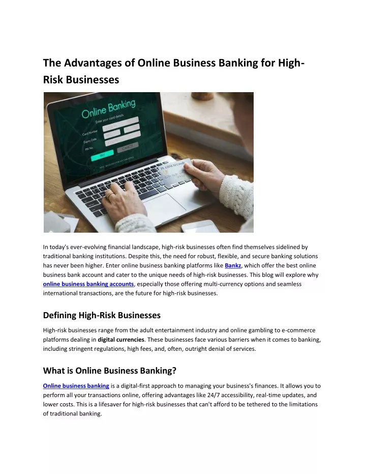 the advantages of online business banking