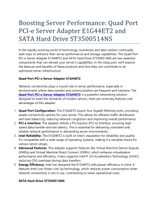 boosting server performance quad port