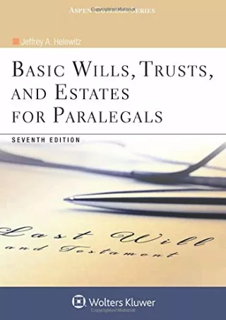 $PDF$/READ/DOWNLOAD Basic Wills, Trusts, and Estates for Paralegals (Aspen College)