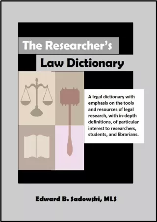 READ [PDF] The Researcher's Law Dictionary