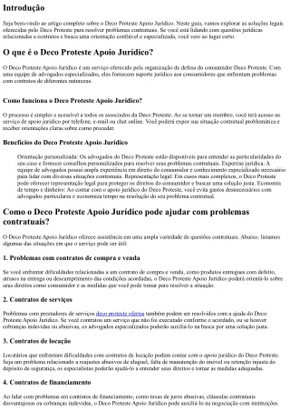 Deco Proteste Apoio Juridico: Soluções legais para problemas contratuais.