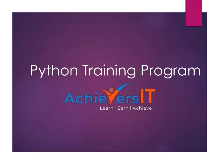 python training program