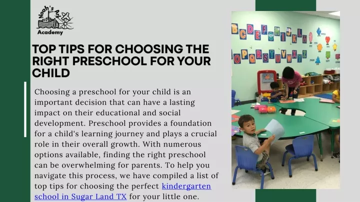 top tips for choosing the right preschool