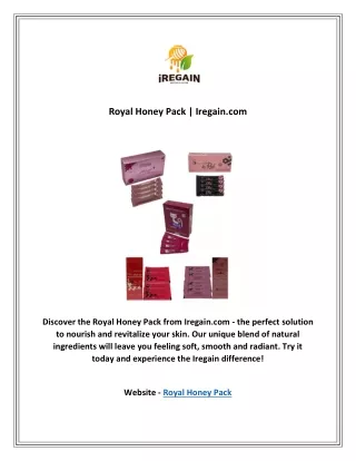 Royal Honey Pack | Iregain.com