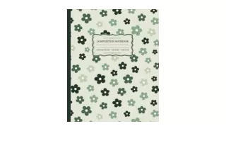 Download Sage Green Daisy Flowers Composition Notebook Aesthetic Retro Vinatge F