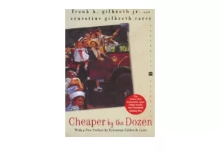 PDF read online Cheaper by the Dozen (Perennial Classics) free acces