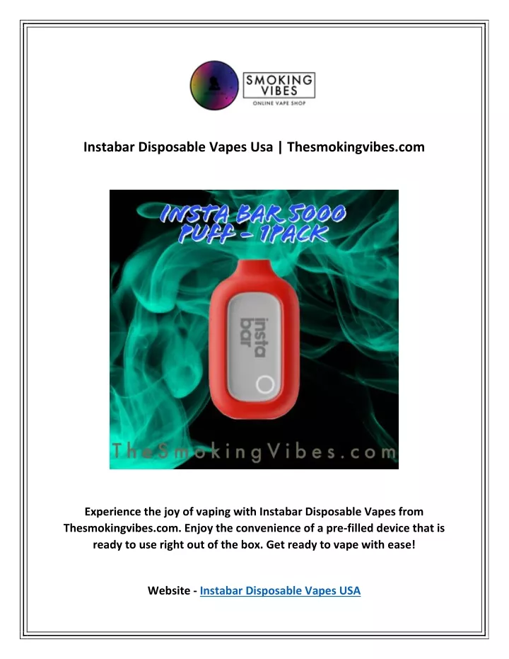 instabar disposable vapes usa thesmokingvibes com