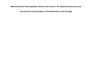 Ebook download Turbo-Capitalism Winners And Losers In The Global Economy free ac