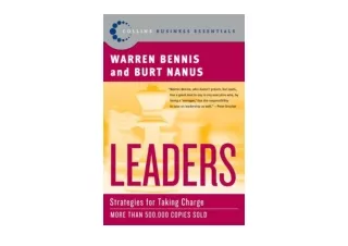 Download PDF Leaders Strategies for Taking Charge (Collins Business Essentials)