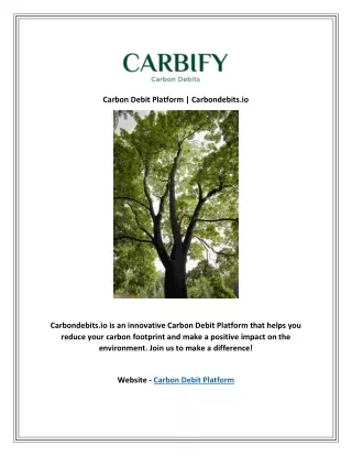 Carbon Debit Platform | Carbondebits.io