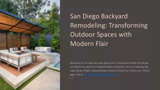 San Diego Backyard Remodeling Transforming Outdoor Spaces with Modern Flair