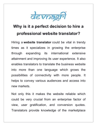 why is it a perfect decision to hire a