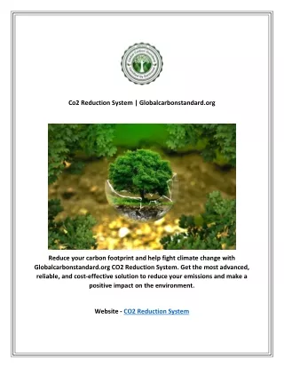 Co2 Reduction System | Globalcarbonstandard.org