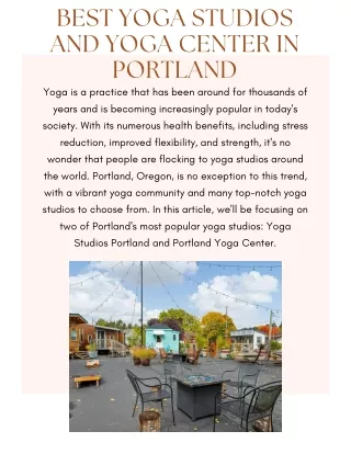 Best Yoga Studios and Yoga Center in Portland