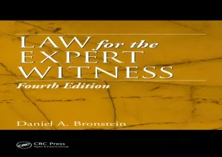 FREE READ (PDF) Law for the Expert Witness