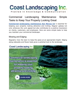 _Commercial Landscaping Maintenance_ Simple Tasks to Keep Your Property Looking Great