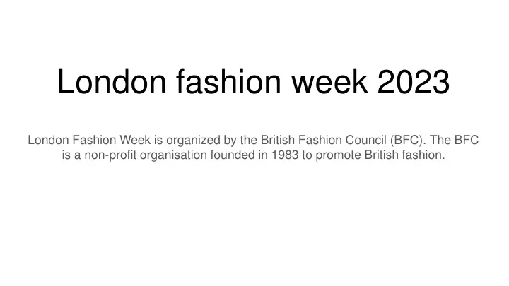 london fashion week 2023