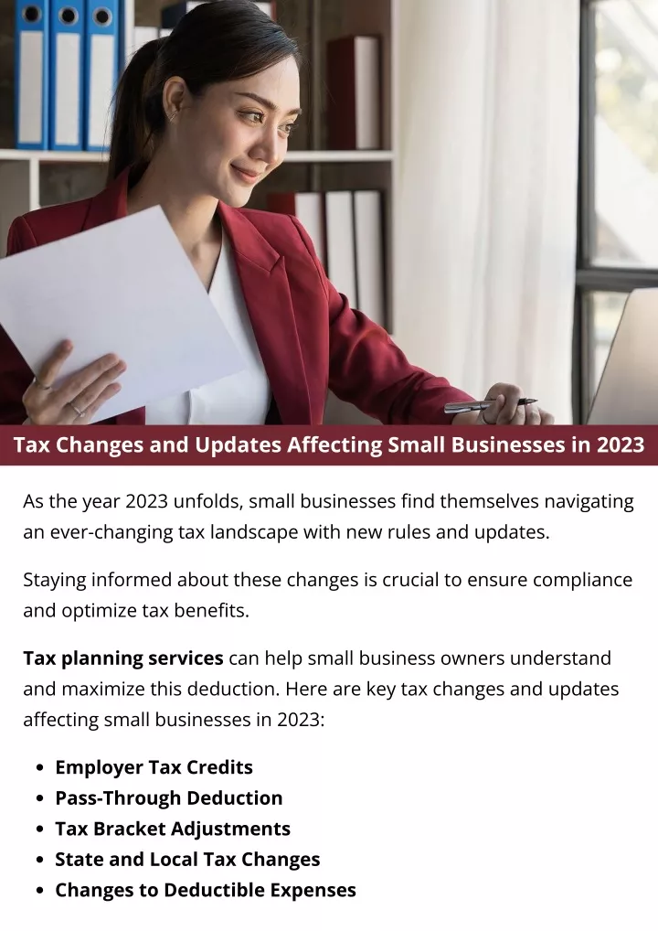 tax changes and updates affecting small