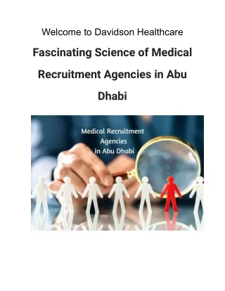 Fascinating Science of Medical Recruitment Agencies in Abu Dhabi