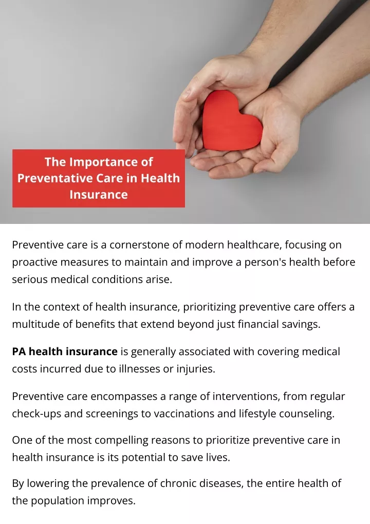Ppt The Importance Of Preventative Care In Health Insurance Powerpoint Presentation Id12464783 4374