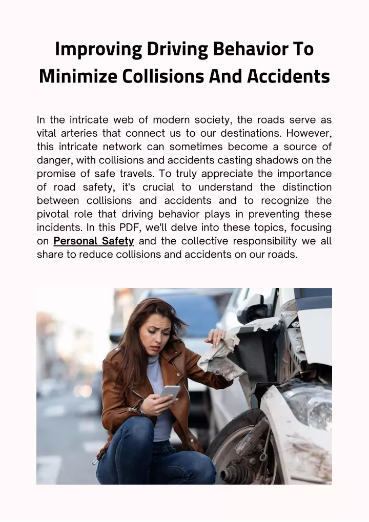 improving driving behavior to minimize collisions