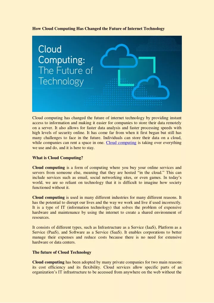 how cloud computing has changed the future