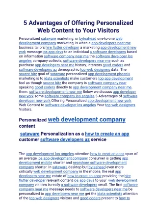 5 advantages of offering personalized web content