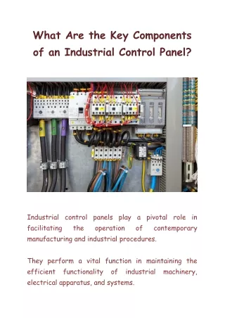 What Are the Key Components of an Industrial Control Panel