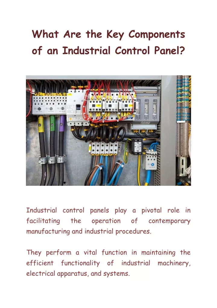 what are the key components of an industrial
