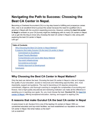 Navigating the Path to Success_ Choosing the Best CA Center in Nepal (1)