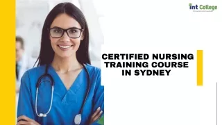 Certified Nursing Training Course In Sydney