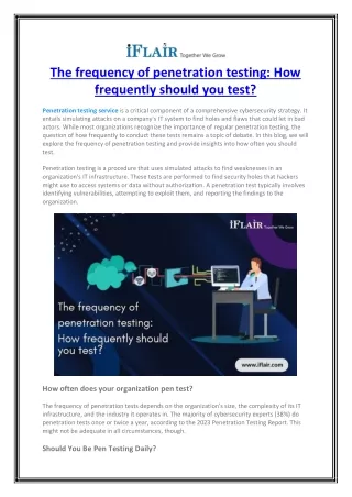 the frequency of penetration testing