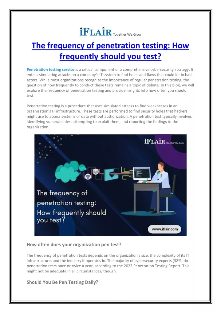 the frequency of penetration testing