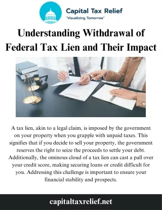 Understanding Withdrawal of Federal Tax Lien and Their Impact