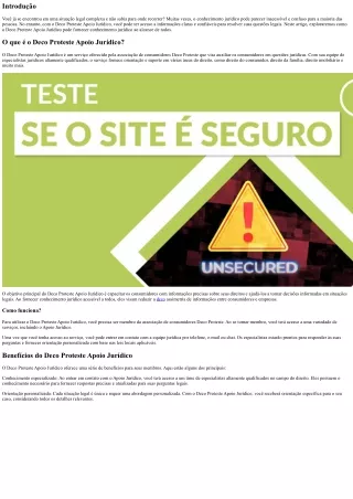 Deco Proteste Apoio Juridico: Conhecimento jurídico ao alcance de todos.