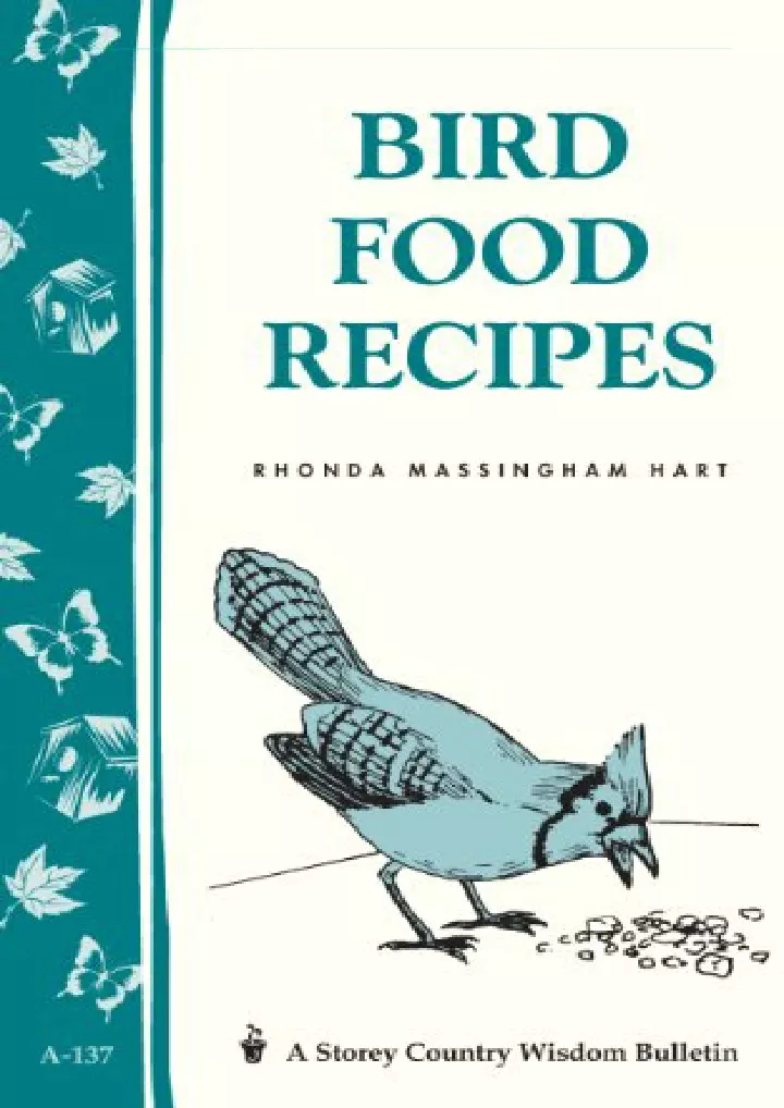 bird food recipes storey country wisdom bulletin