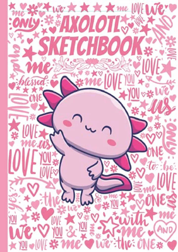 axolotl sketchbook cute large notebook