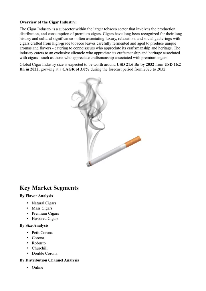 overview of the cigar industry
