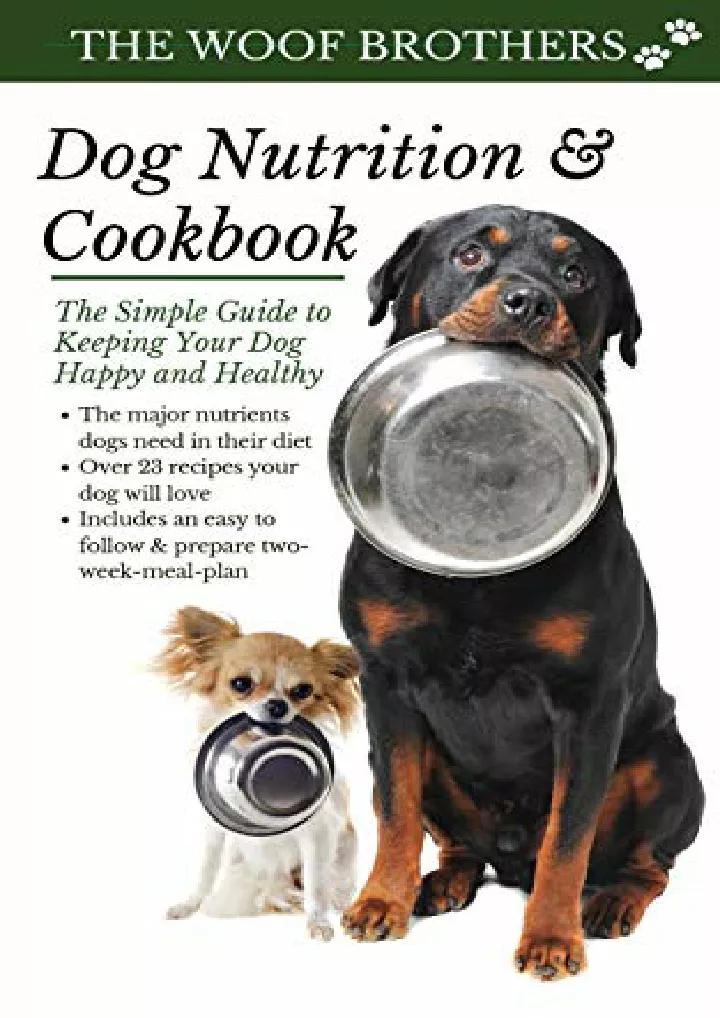 dog nutrition and cookbook the simple guide