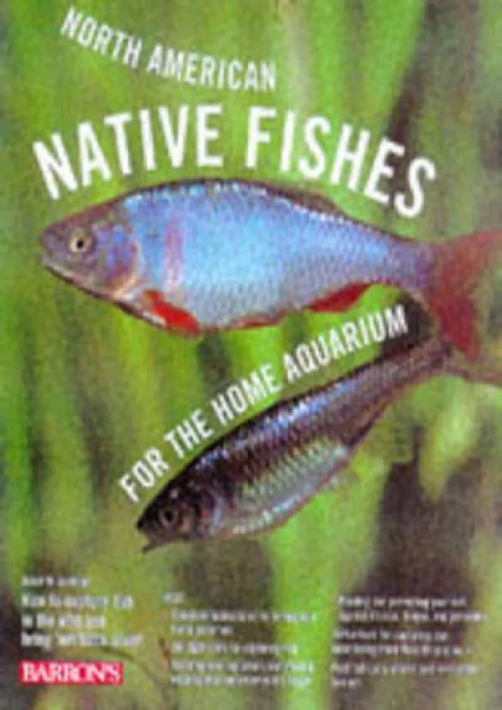 north american native fishes for the home
