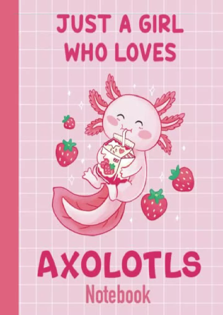 cute strawberry milk axolotl composition book