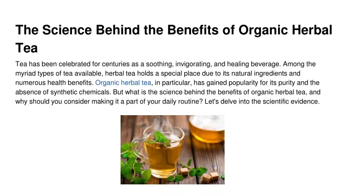 the science behind the benefits of organic herbal tea